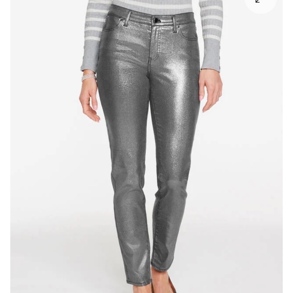 Talbot’s Slim Ankle Jean Pewter Foil